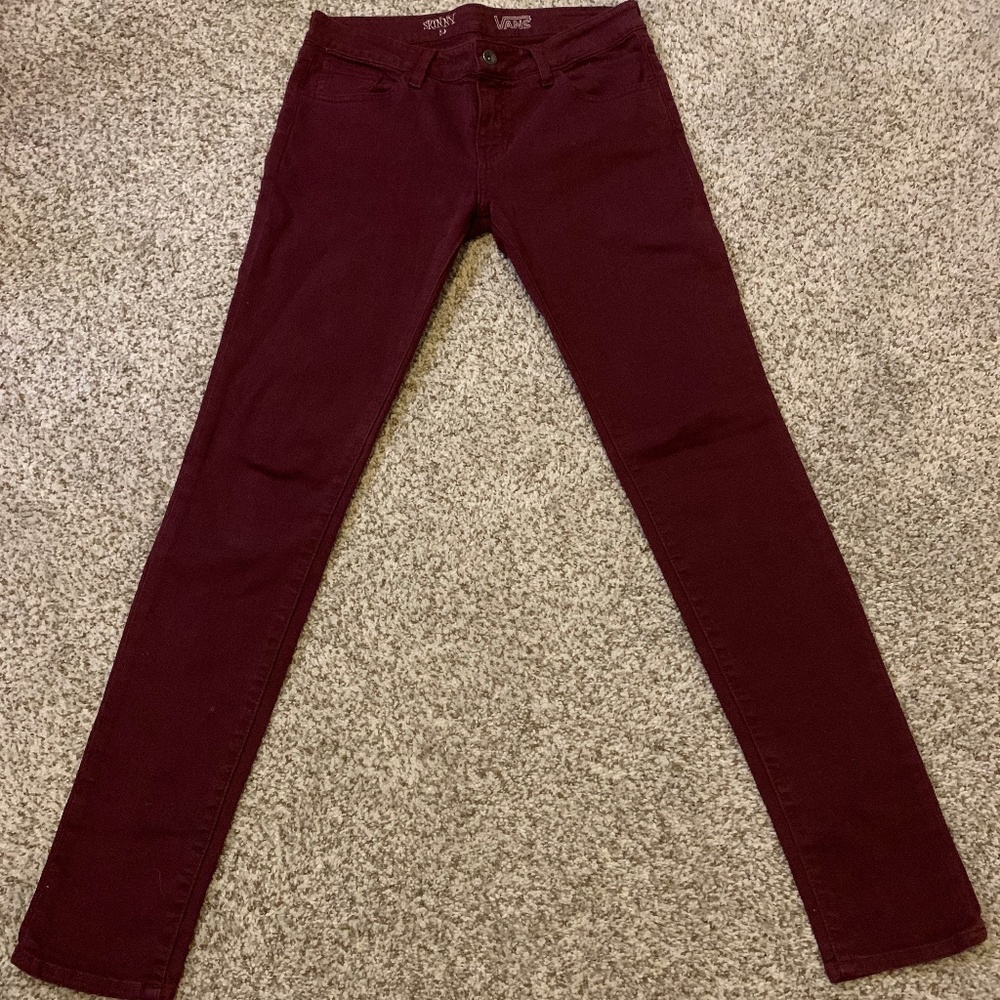 Vans Women's/Junior's Maroon Skinny Jeans Denim Size 9